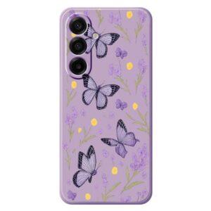 Samsung Galaxy A17 Butterflies Pattern Printing TPU Cover – Purple