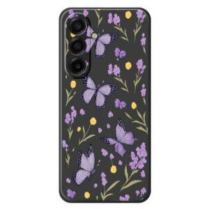 Samsung Galaxy A17 Butterflies Pattern Printing TPU Cover – Black