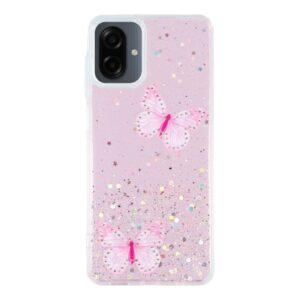 Samsung Galaxy A07 Epoxy PVC Butterfly TPU Cover – Pink