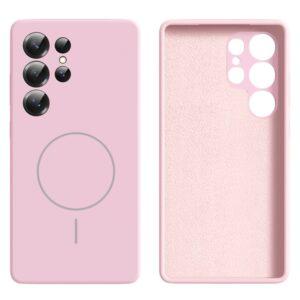 Samsung Galaxy S25 Ultra Magsafe Skin-Touch Liquid Silicone Cover – Pink