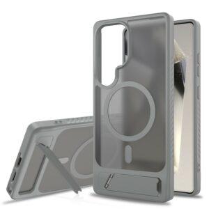 Samsung Galaxy S25 Ultra Magsafe Skin Feel PC + TPU Kickstand Cover - Dark Grey