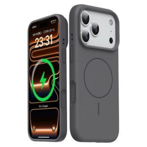 iPhone 17 Pro Max Magsafe Skin-Friendly Liquid Silicone + PC Cover - Grey