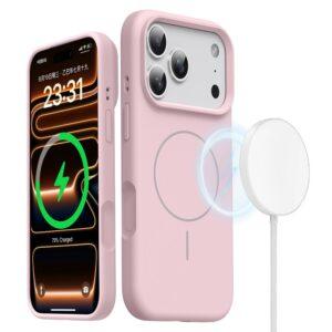 iPhone 17 Pro Max Magsafe Skin-Friendly Liquid Silicone + PC Cover – Pink