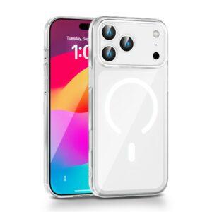 iPhone 17 Pro Max Clear Magsafe Hard PC Protective Cover – White