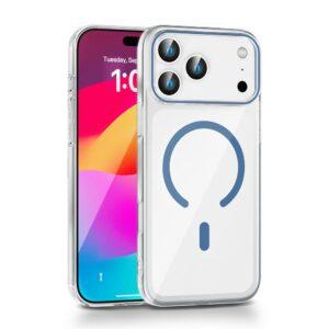 iPhone 17 Pro Max Clear Magsafe Hard PC Protective Cover – Blue