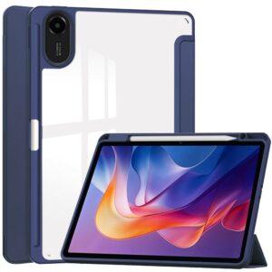 Xiaomi Redmi Pad 2 Clear Acrylic Flip Leather Stand Tablet Cover– Dark Blue