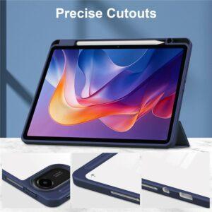 Xiaomi Redmi Pad 2 Clear Acrylic Flip Leather Stand Tablet Cover– Dark Blue