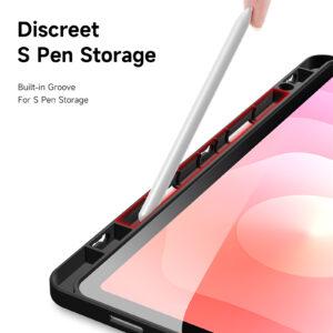 Samsung Galaxy Tab S11 Ultra DUX DUCIS Magi Series Leather PC TPU Clear Cover – Black