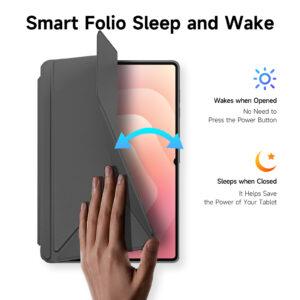 Samsung Galaxy Tab S11 Ultra DUX DUCIS Magi Series Leather PC TPU Clear Cover – Gray