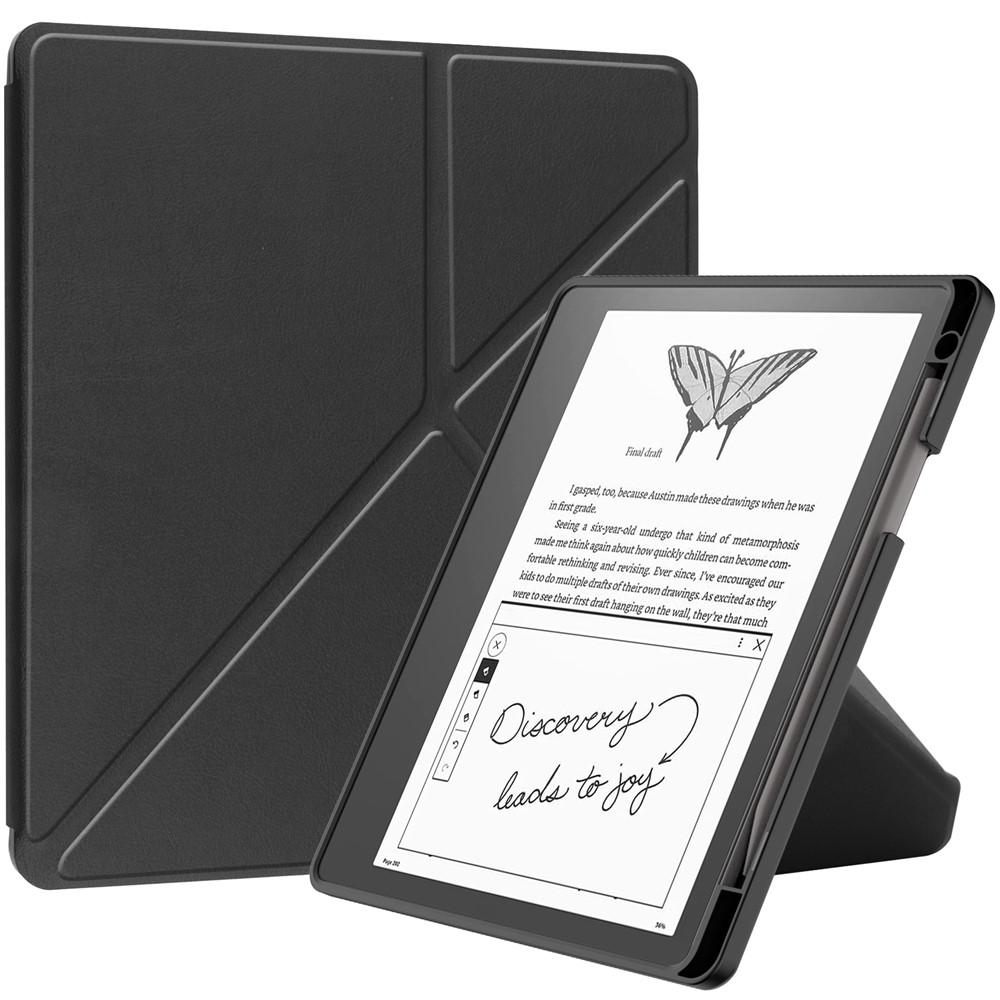 Amazon Kindle Scribe Origami Stand PU Leather+TPU Shockproof Cover - Black