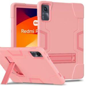 Xiaomi Redmi Pad SE  PC + Silicone Tablet Kickstand Cover – Rose Gold