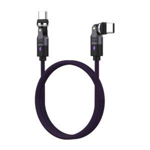 SIKAI 240W Type-C to Type-C Braided Dual Head 540 Degree Rotation Data Cable