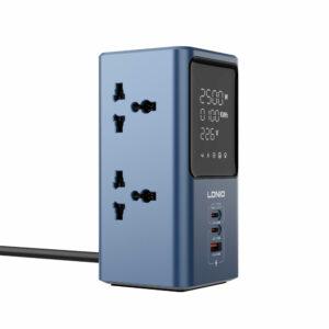LDNIO 2500W 45W PD Universal Power strip desktop LED power Adapter SC2 – Blue