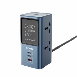 LDNIO 2500W 45W PD Universal Power strip desktop LED power Adapter SC2 - Blue