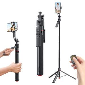 TT07 Auto Pop Tripod Tracking Gimbal Selfie Stick – Black