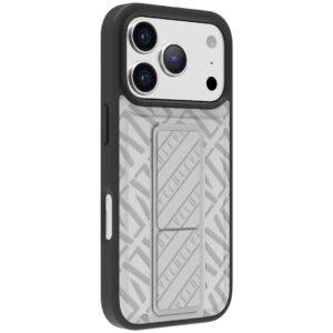 iPhone 17 Pro Levelo Morphix Cuero Gripstand Cover – Silverstone