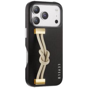 iPhone 17 Pro Max Levelo Polaris PU Leather Cover – Black