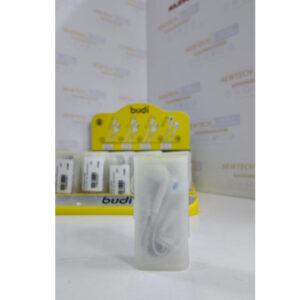 Budi Earphone with Remote & Mic 1.2m – White EP102W (Bulk)