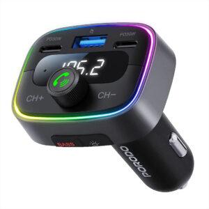 Porodo Car Charger Dual PD 30W Bluetooth FM Transmitter with USB Disk Reading – Black PDFMBT30WBK