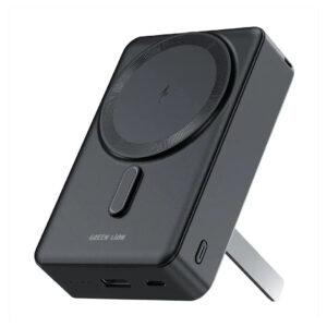Green Lion SAN MARINO 20000mAh PD 20W MagSafe Power Bank + KickStand – Black GNSANM20PBBK