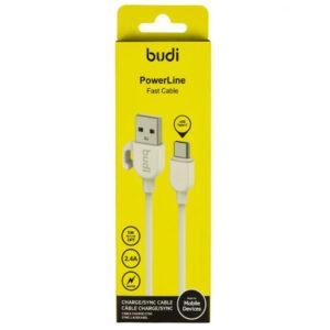 Budi PowerLine Data Cable Type-C 1M – White DC227T10W