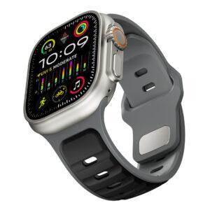 Apple Watch Dual Color 49/46/45/44mm Silicone Strap – Midnight/Grey