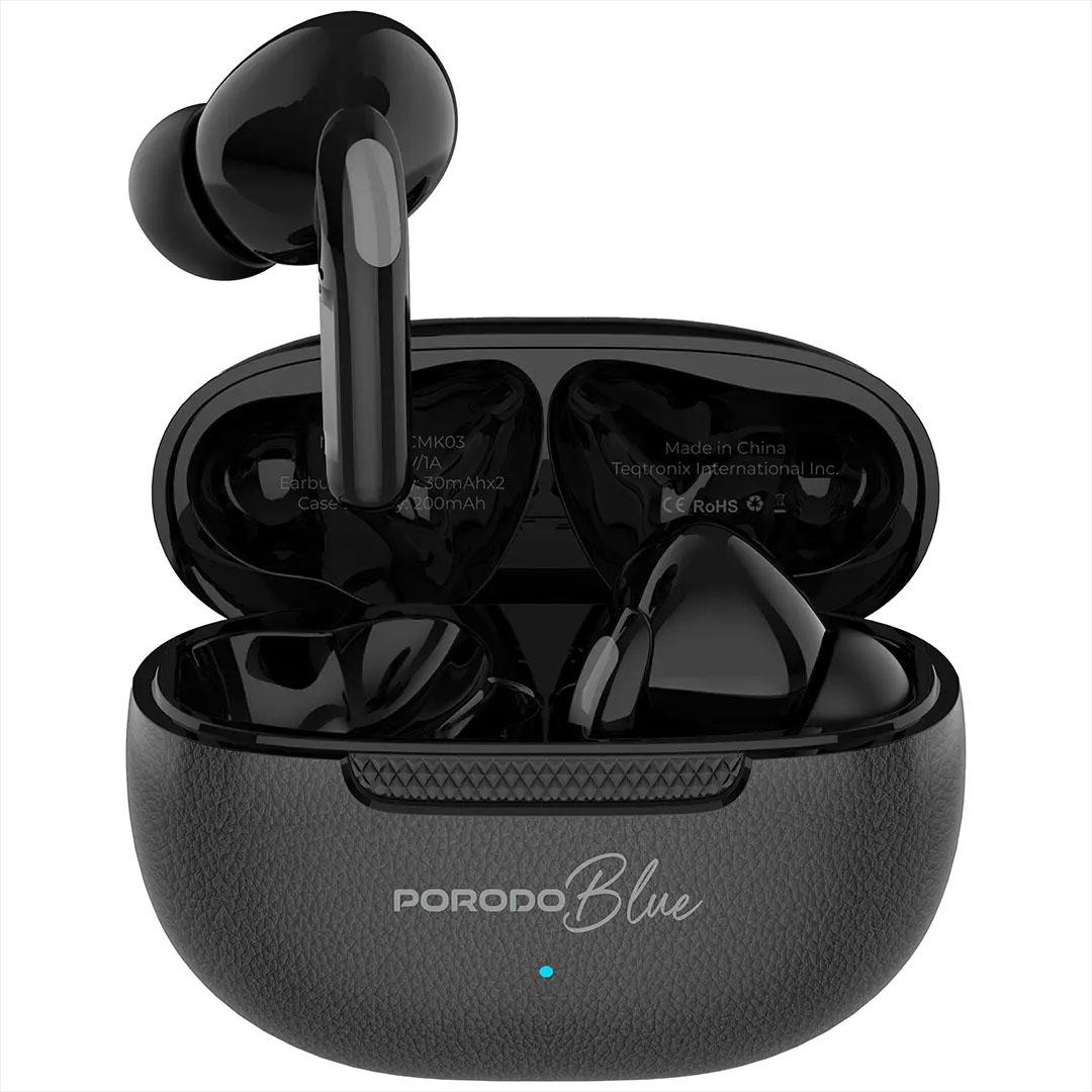 Porodo Blue Voxara TWS Earbuds with 5H Battery Life - Black PBCMKO3BK