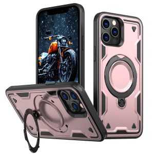iPhone 12 Pro / 12 MagSafe Military PC+TPU Kickstand Cover – Rose gold