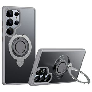 Samsung Galaxy S25 Ultra MagSafe Kickstand Matte Cover with Silicone Ring – Gray