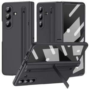 Samsung Galaxy Z Fold7 Kickstand Cover with Stylus and Tempered Glass Film – Black
