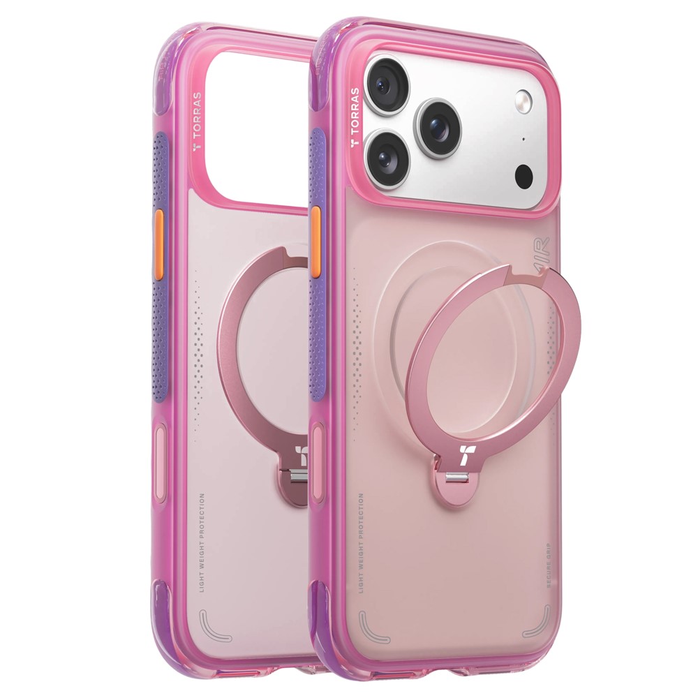 iPhone 17 Pro Max TORRAS Ostand Spin Air Kickstand MagSafe Shockproof Cover - Pink