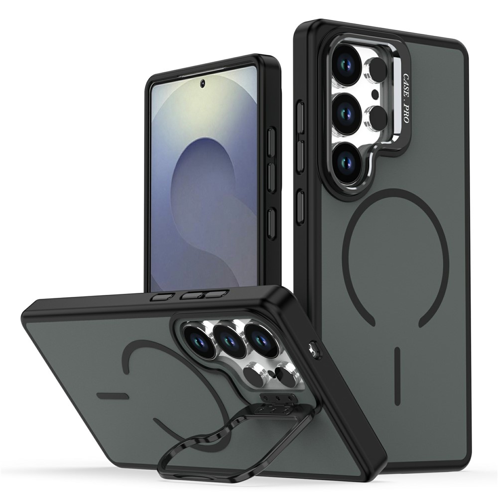 Samsung Galaxy S23 Ultra / S22 Ultra Magsafe Skin-touch Foldable Kickstand Cover - Black