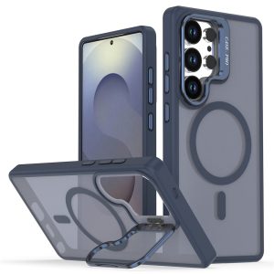 Samsung Galaxy S26 Ultra Foldable Kickstand Matte PC+TPU Magsafe Cover – Blue