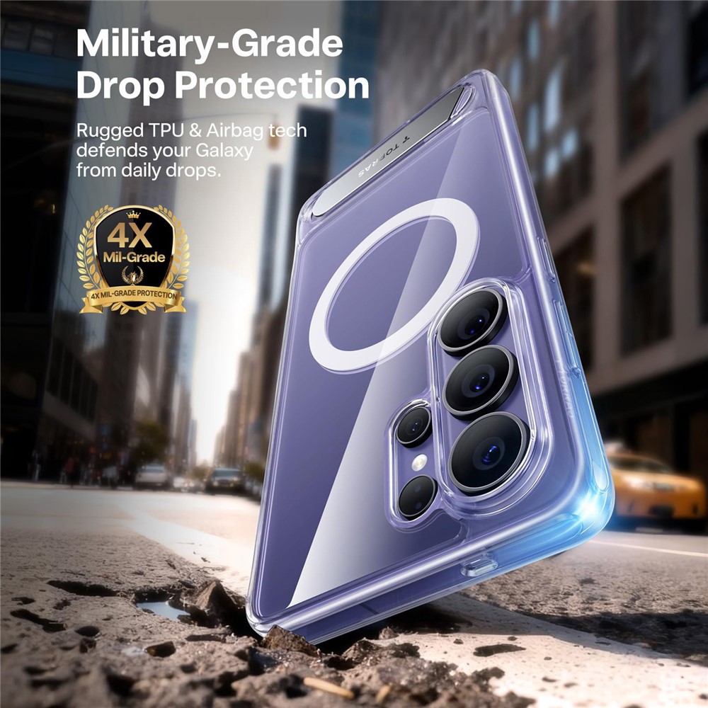 Samsung Galaxy S26 Ultra TORRAS Ostand L1 Magsafe Kickstand TPU+PC Cover - Clear - Image 4