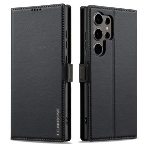 Samsung Galaxy S26 Ultra LC.IMEEKE L1 Series Leather Wallet Stand Flip Cover – Black