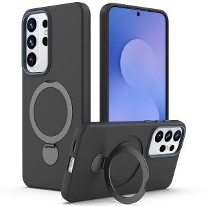 Samsung Galaxy S26 Ultra Magsafe Rotating Ring Kickstand TPU + PC Cover – Black