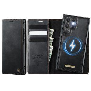 Samsung Galaxy S26 Ultra CASEME C49 Flip RFID Blocking Wallet Leather Cover – Black