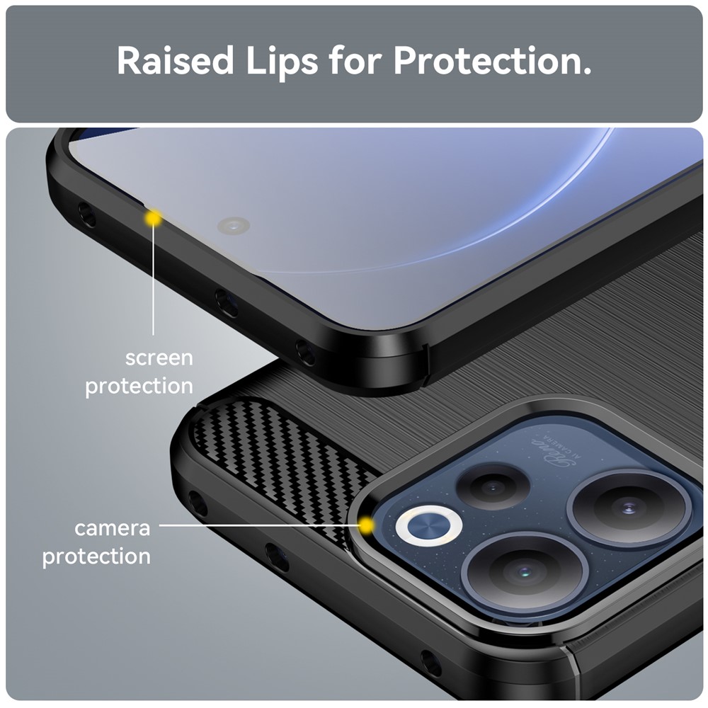 Oppo Reno15 Pro Carbon Fiber Texture Protective Cover - Black - Image 2