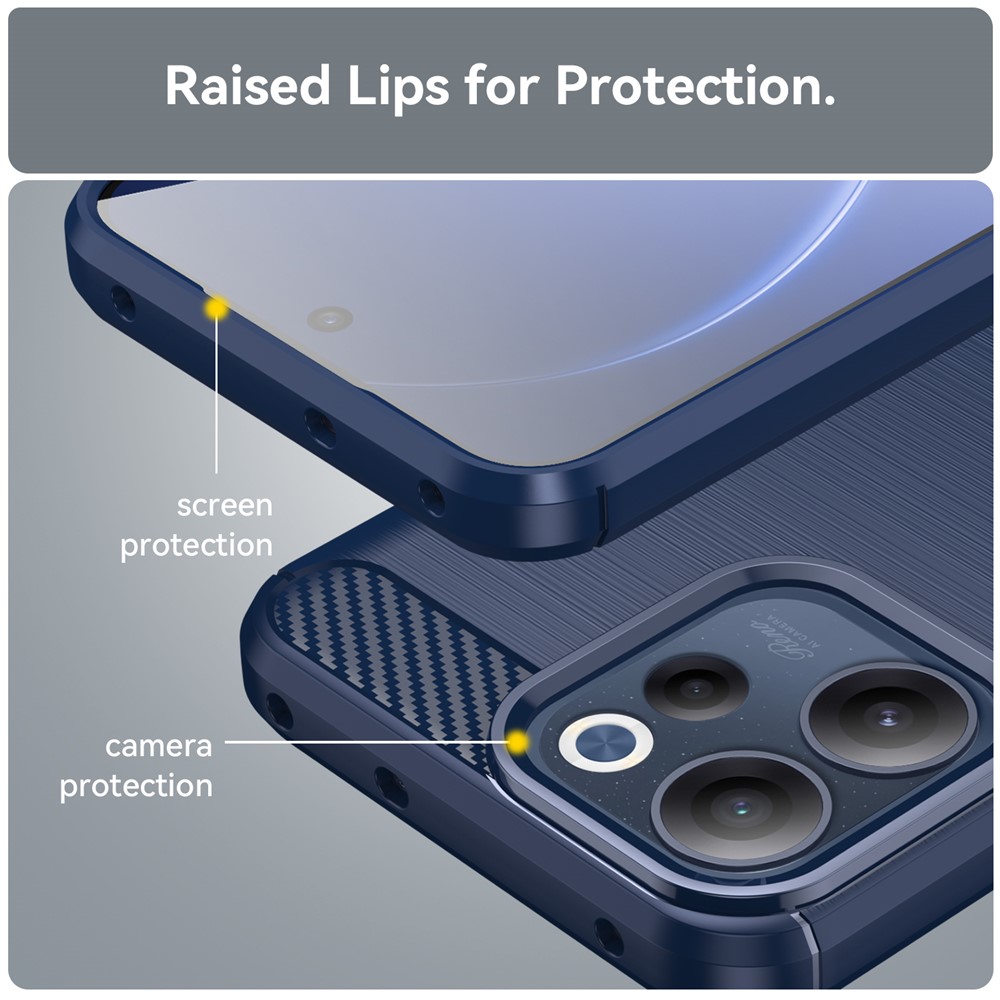 Oppo Reno15 Pro Carbon Fiber Texture Protective Cover - Blue - Image 2