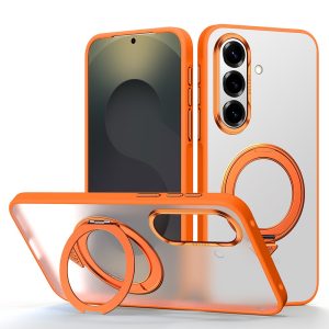 Samsung Galaxy S26+ SULADA Magsafe Anti-Fingerprint Matte TPU+PC Kickstand Cover – Orange