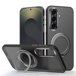 Samsung Galaxy S26+ SULADA Magsafe Anti-Fingerprint Matte TPU+PC Kickstand Cover – Black