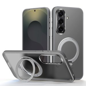 Samsung Galaxy S26+ SULADA Magsafe Anti-Fingerprint Matte TPU+PC Kickstand Cover – Gray