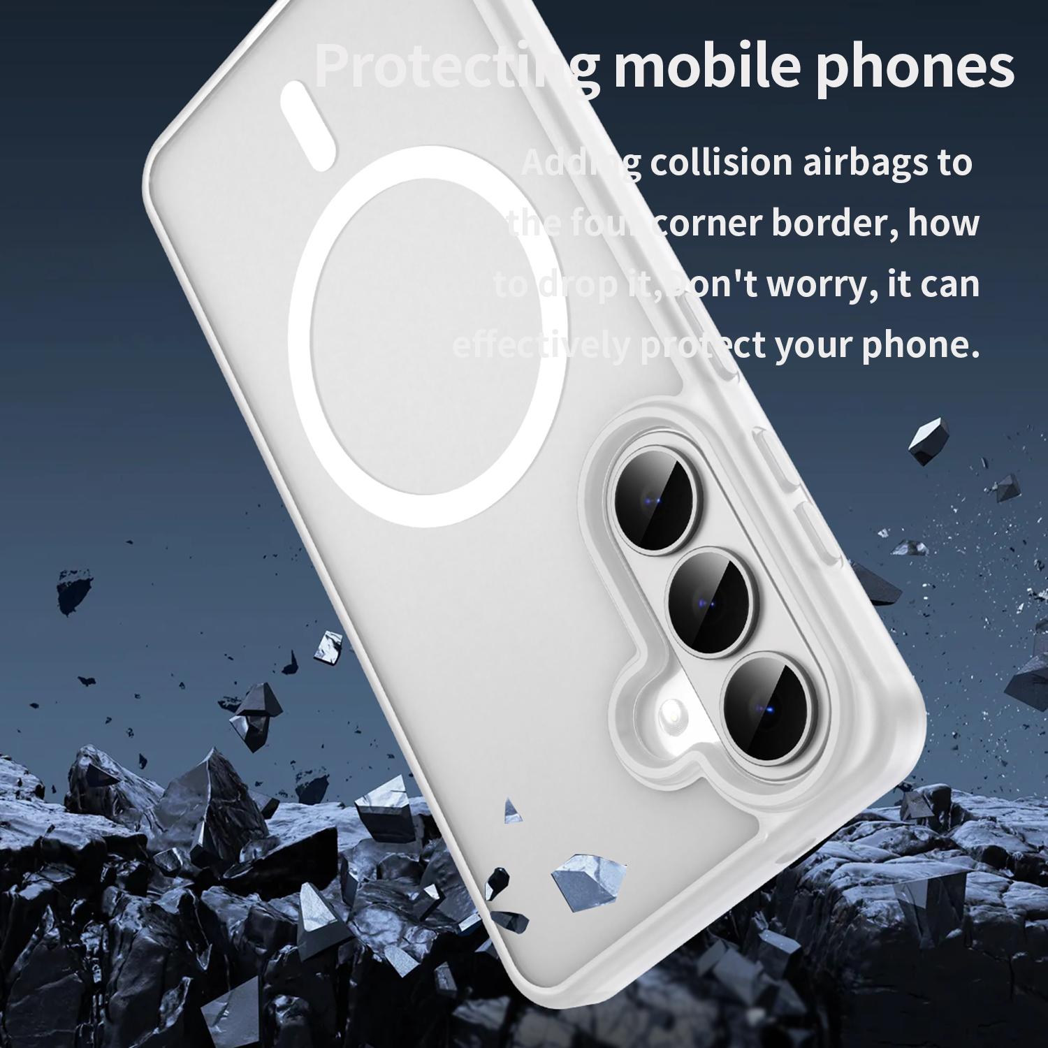 Samsung Galaxy S26 Magsafe Skin Touch Matte Anti Drop Cover - Matte White - Image 4