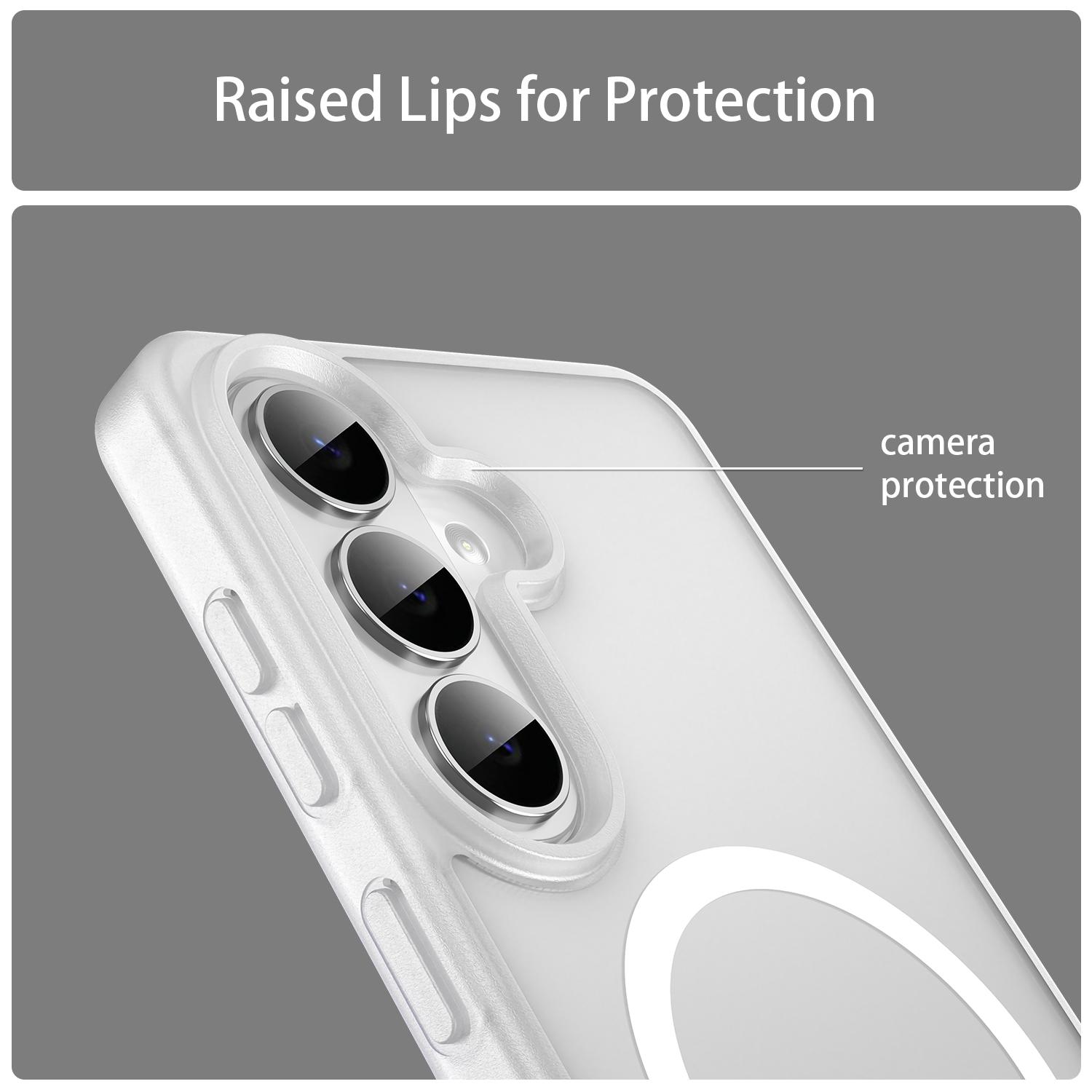 Samsung Galaxy S26 Magsafe Skin Touch Matte Anti Drop Cover - Matte White - Image 3
