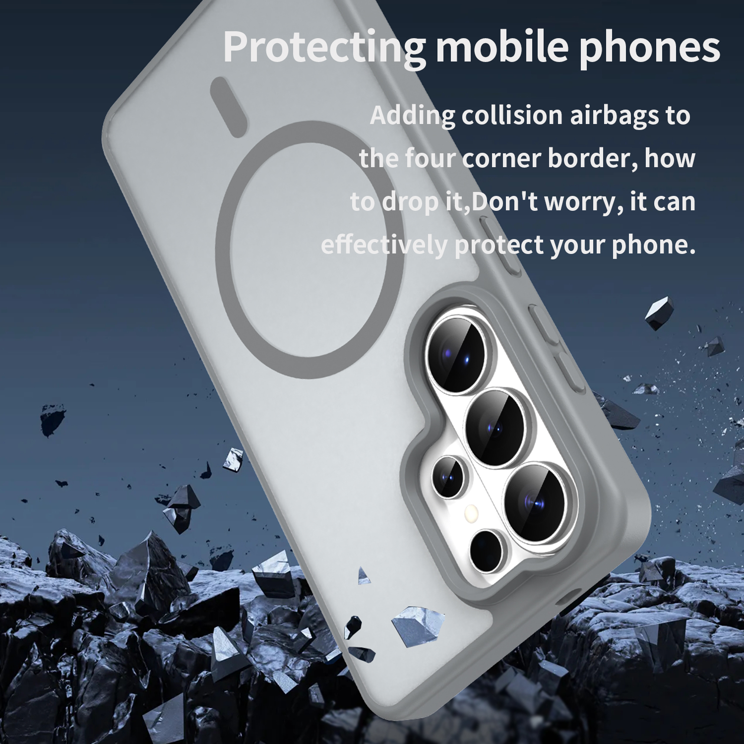 Samsung Galaxy S26 Ultra Magsafe Skin Touch Matte Anti Drop Cover - Gray - Image 2