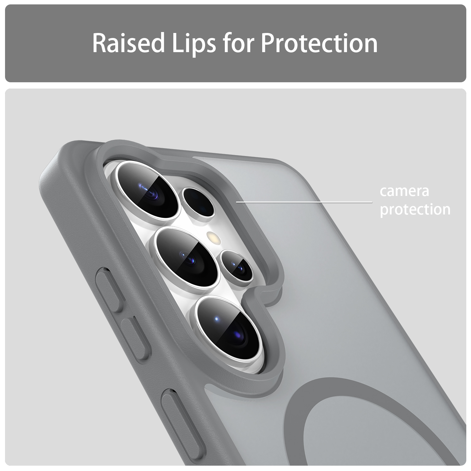 Samsung Galaxy S26 Ultra Magsafe Skin Touch Matte Anti Drop Cover - Gray - Image 4