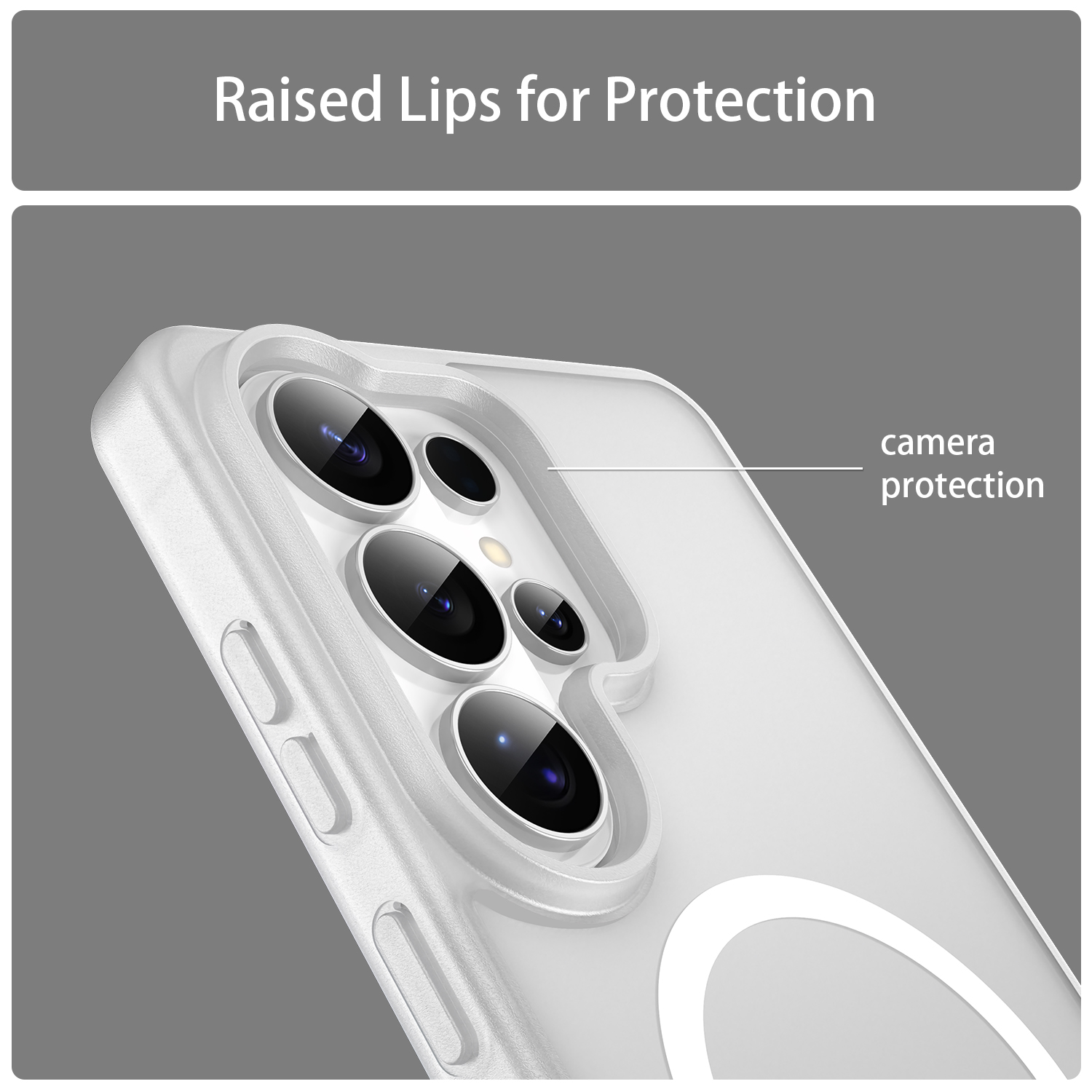 Samsung Galaxy S26 Ultra Magsafe Skin Touch Matte Anti Drop Cover - Matte White - Image 4