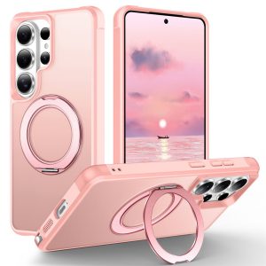 Samsung Galaxy S26 Ultra Magsafe Kickstand TPU + PC Shockproof Cover – Pink