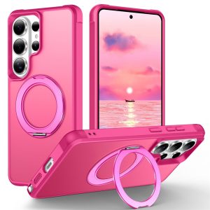 Samsung Galaxy S26 Ultra Magsafe Kickstand TPU + PC Shockproof Cover – Rose
