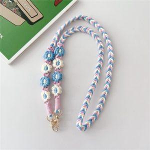 Braided Phone Lanyard Daisy Flower Phone Crossbody Strap 120cm – Style A